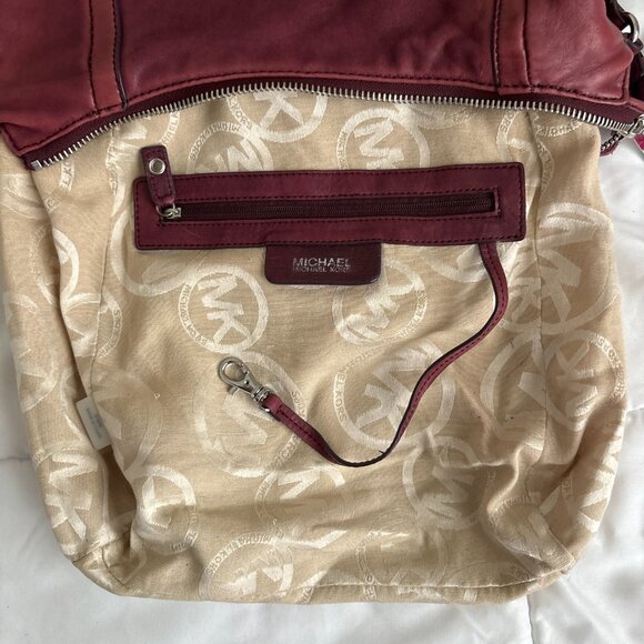 MICHAEL Michael Kors Distressed Red Leather Shoulder Purse - Picture 9 of 10